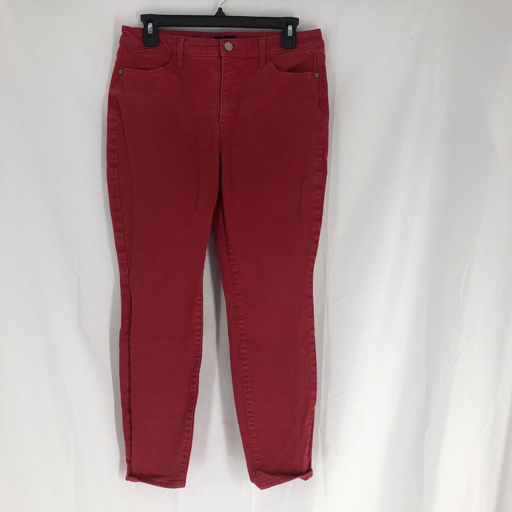Talbots Jeans Womens 8p Red Jegging Mid Rise Slim Stretch Denim Petite Pants